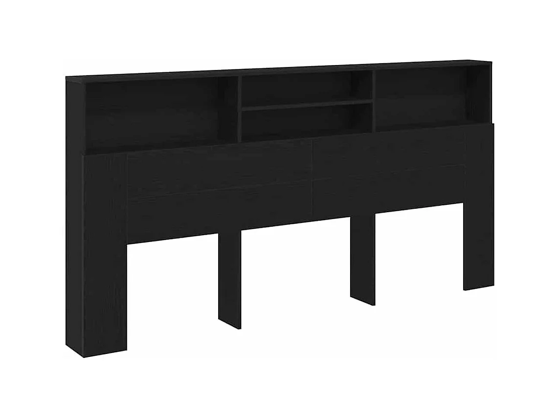 Cabinet de Tête de Lit Chêne noir 200 x 19 x 103.5 cm
