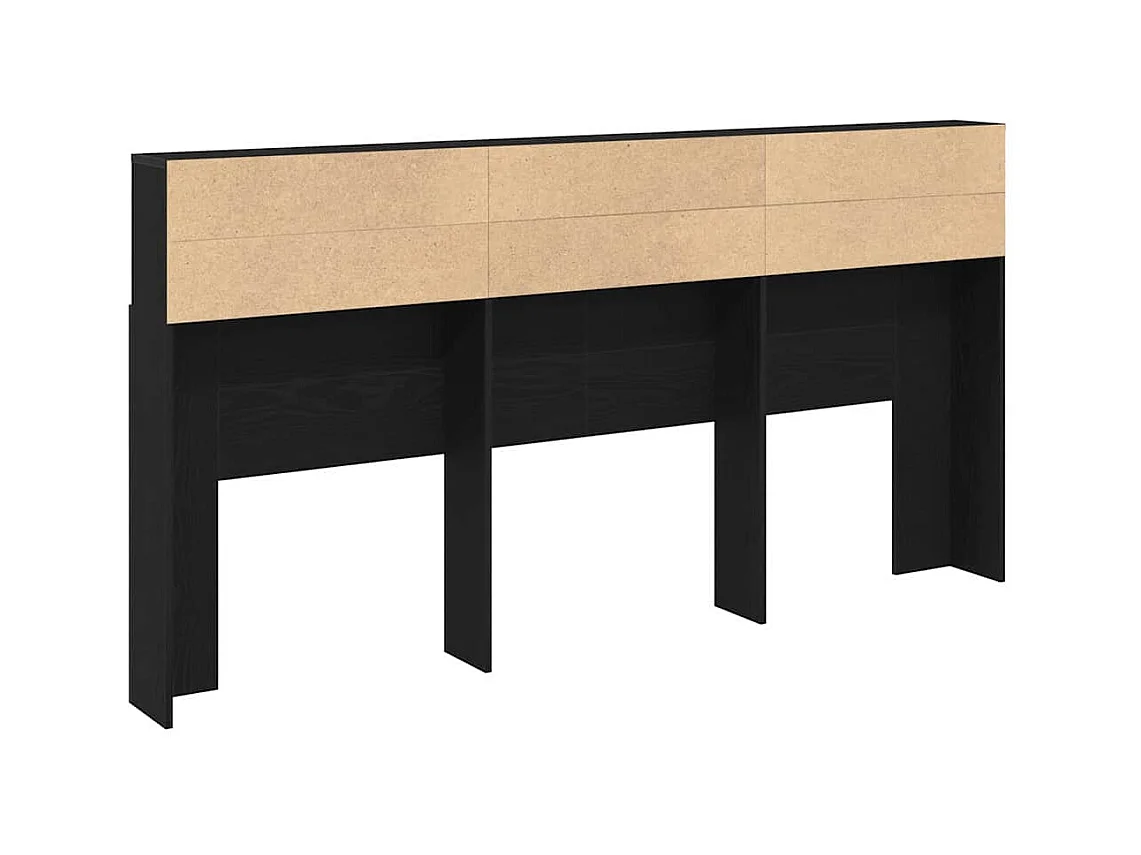Cabinet de Tête de Lit Chêne noir 200 x 19 x 103.5 cm