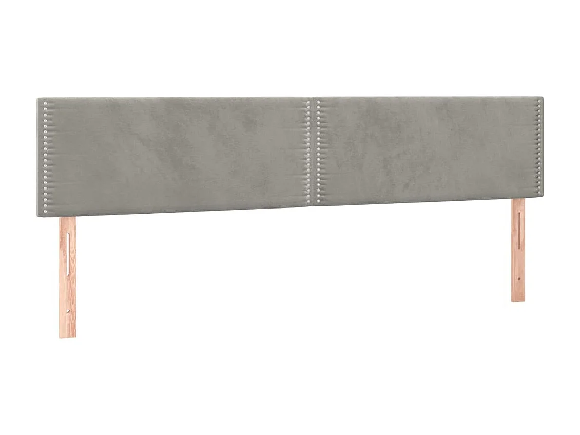 Testiera LED Grigio Chiaro 200x5x78/88 cm Velluto