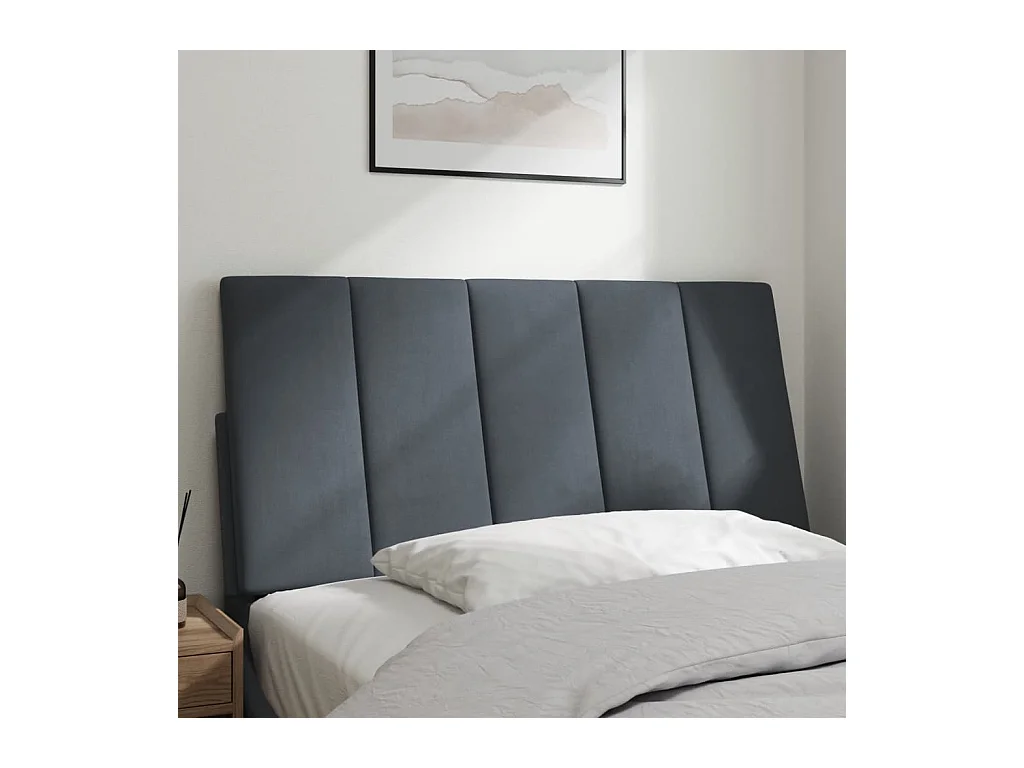 Donkergrijs hoofdbordkussen 100 cm fluweel