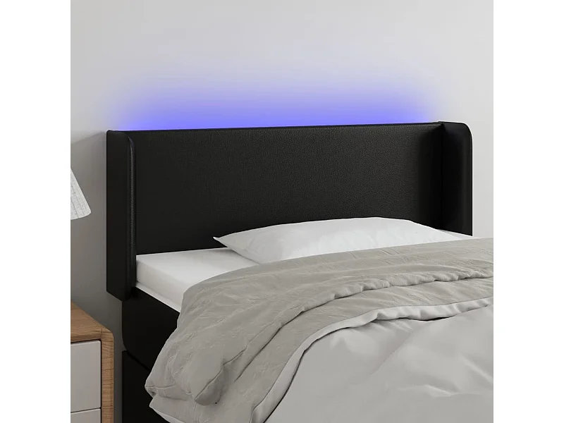 LED-Kopfteil Schwarz 103x16x78/88 cm Kunstleder