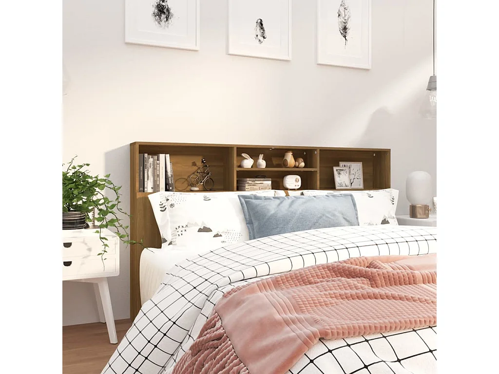 Mobile testiera Rovere marrone 180x19x103,5 cm