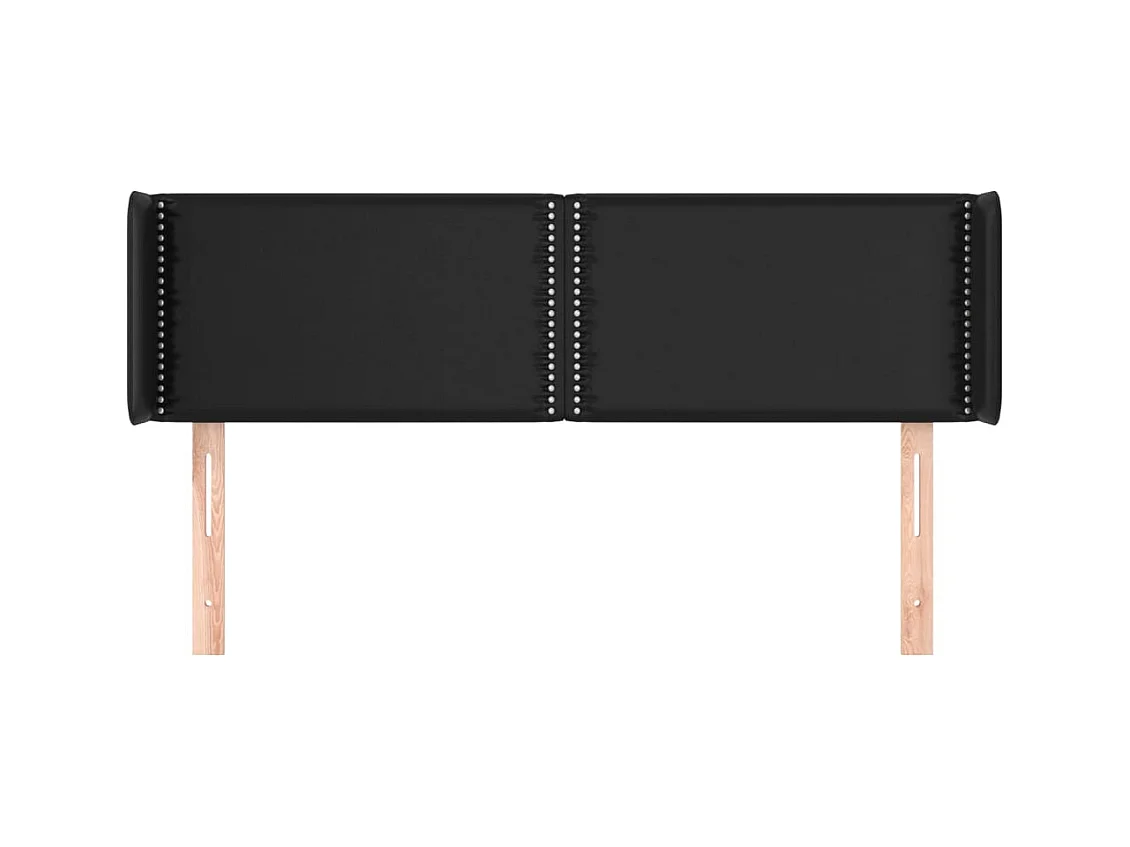 Kopfteil mit Flügeln Schwarz 147x16x78/88 cm Kunstleder