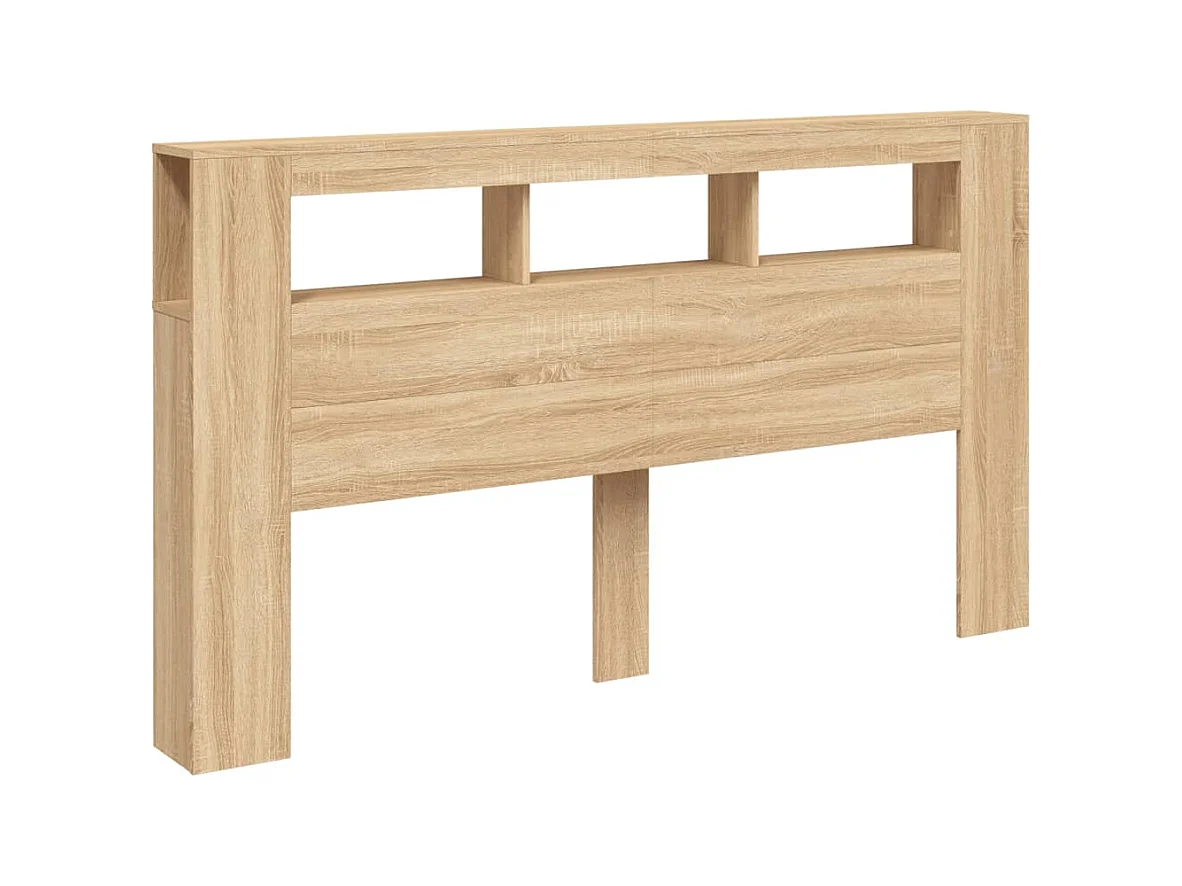 Sonoma eiken LED hoofdbord 180x18,5x103,5cm bewerkt hout
