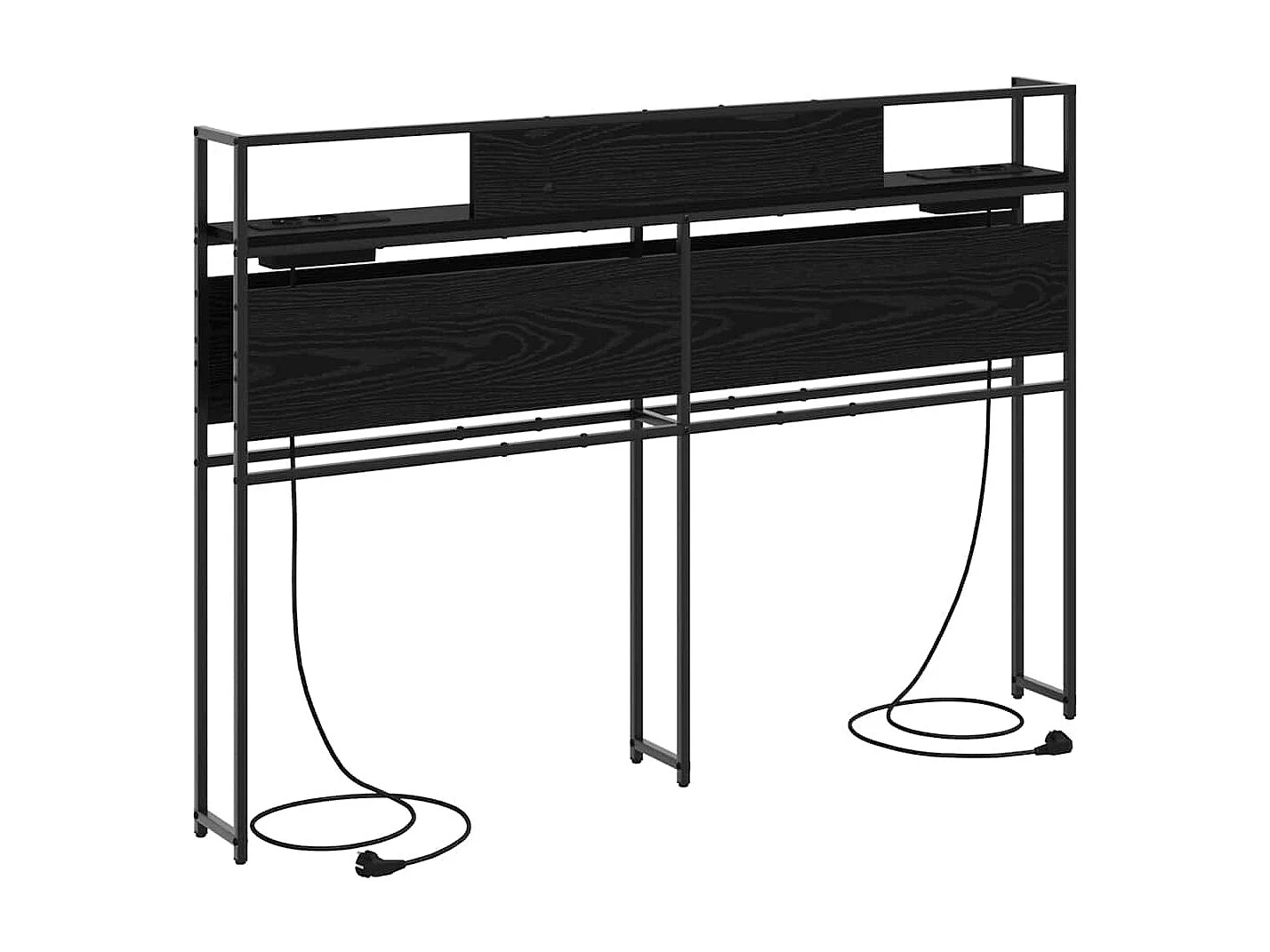 Tête de lit de rangement Chêne noir 120 cm Bois d'ingénierie