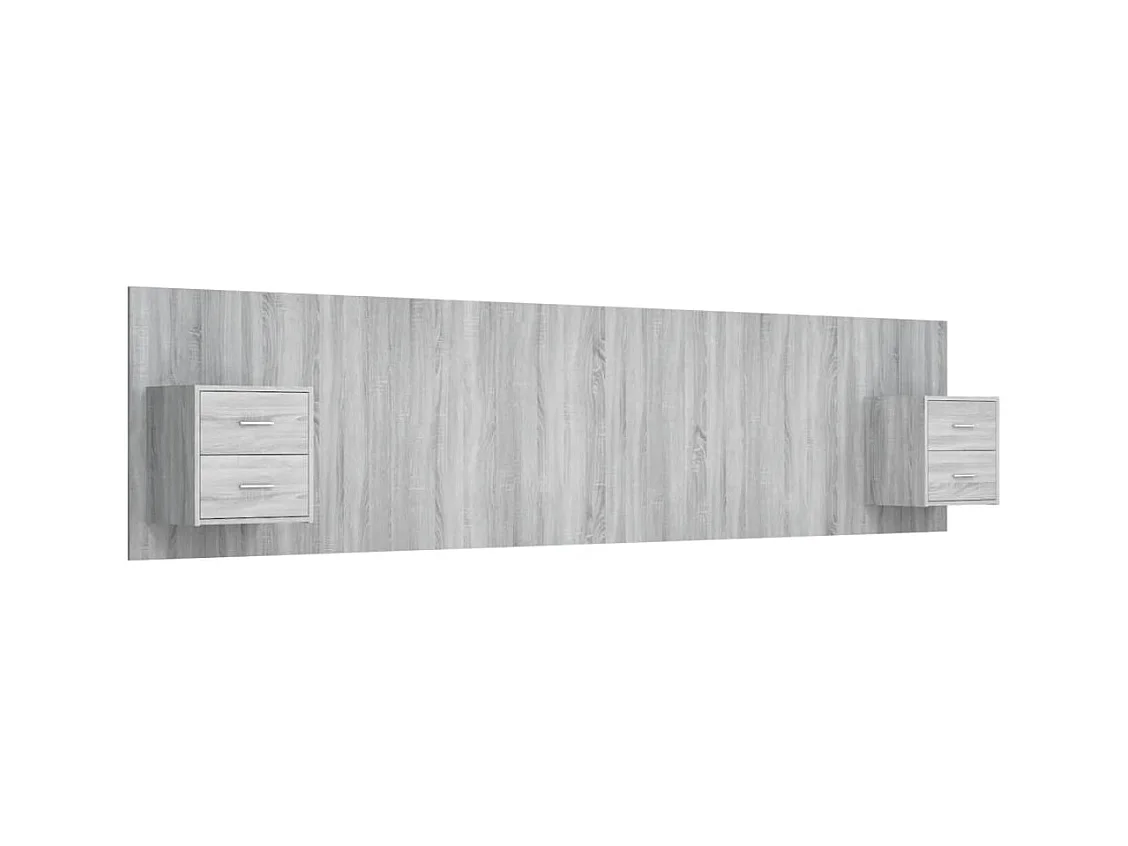 Sonoma Gray Engineered Wood Hoofdbord met Kasten