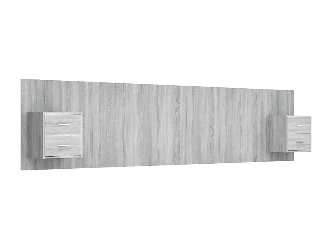 Sonoma Gray Engineered Wood Hoofdbord met Kasten