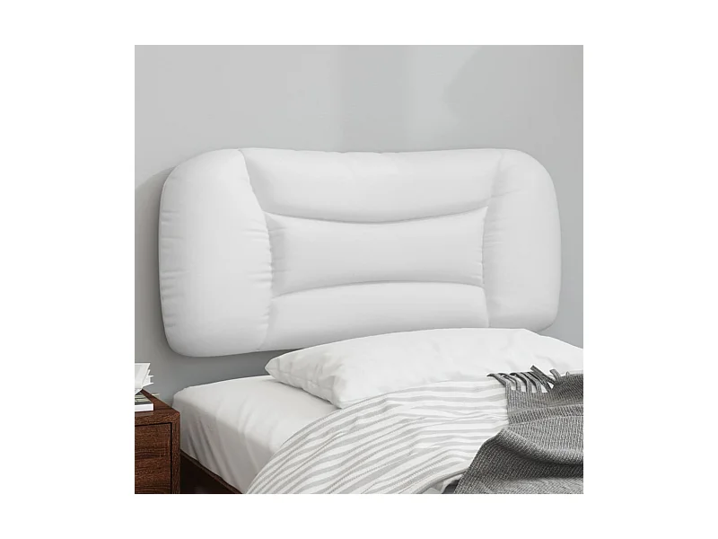 Wit hoofdbordkussen 90 cm kunstleer
