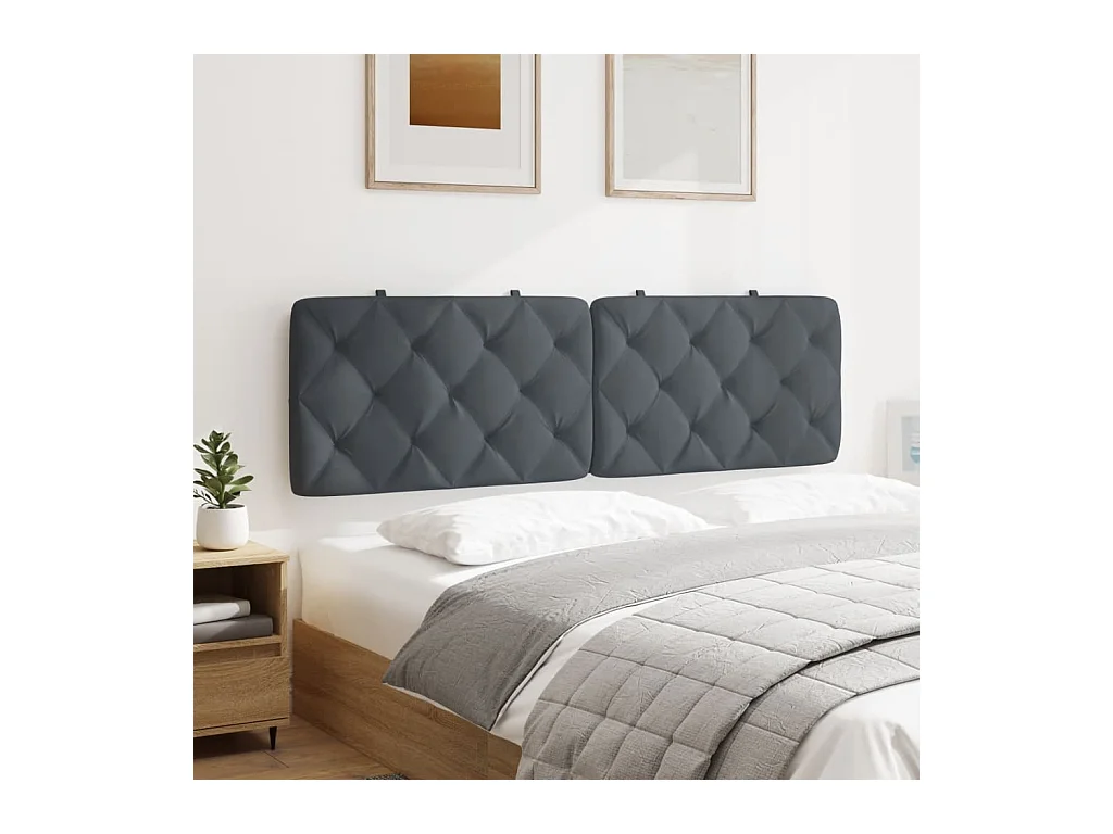 Dunkelgraues Kopfteilkissen 160 cm Samt