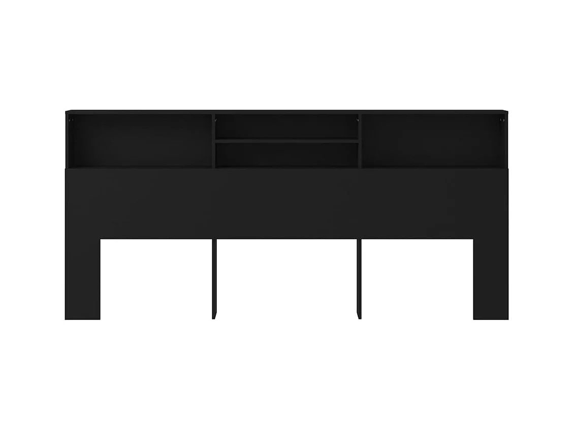Zwarte hoofdbordkast 220x19x103,5 cm