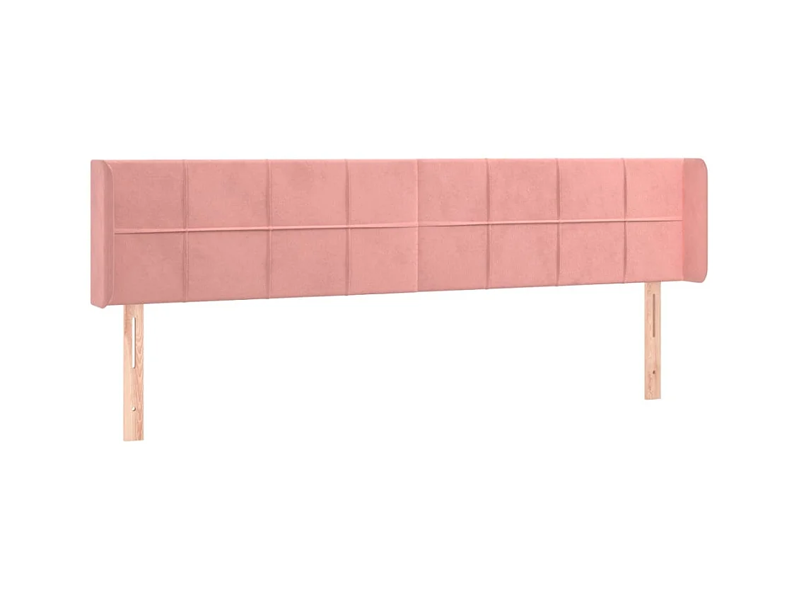 Tête de lit avec oreilles Rose 163x16x78/88 cm Velours