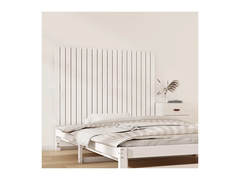 Wandhoofdbord Wit 127,5x3x90 cm Massief grenenhout