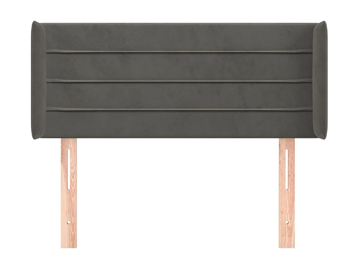 Tête de lit avec oreilles Gris foncé 103x16x78/88 cm Velours