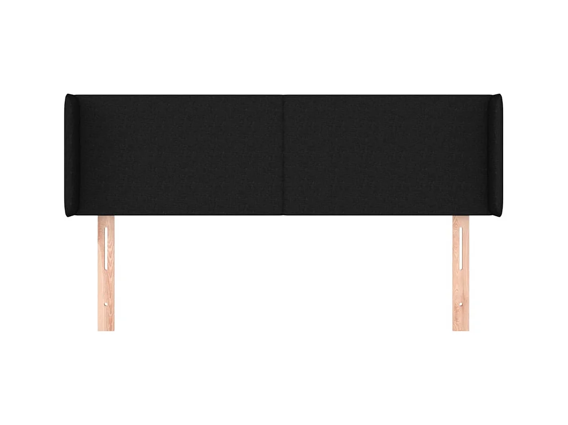 Hoofdbord met vleugels Zwart 147x16x78/88 cm Stof