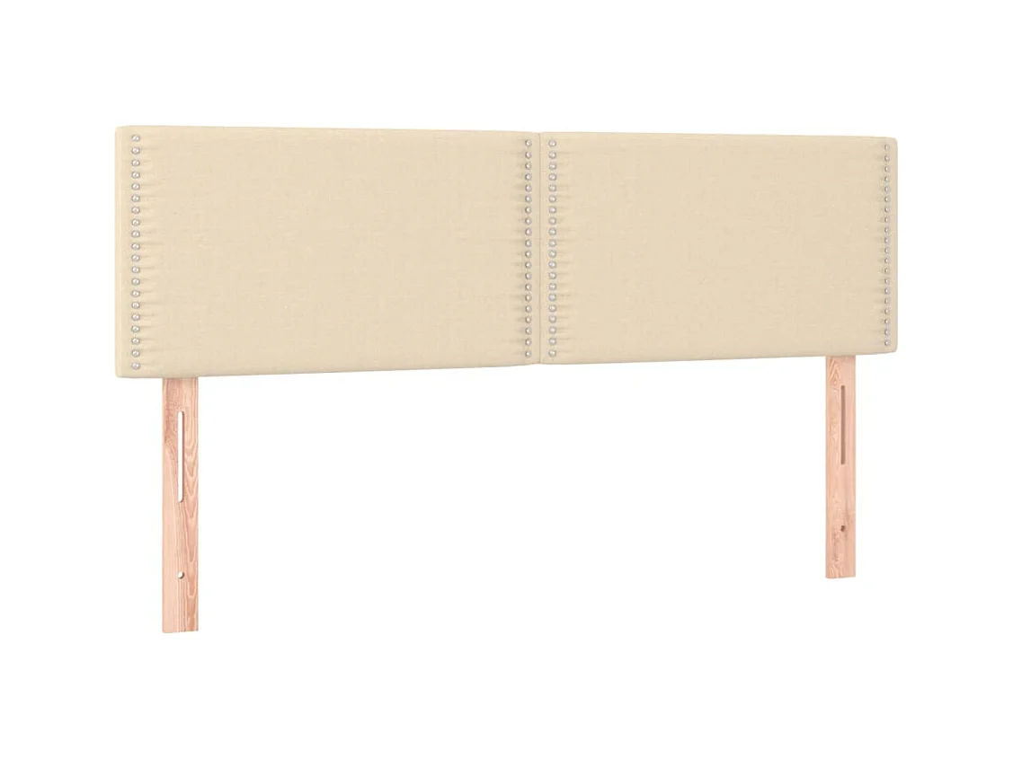 LED Hoofdbord Crème 144x5x78/88 cm Stof