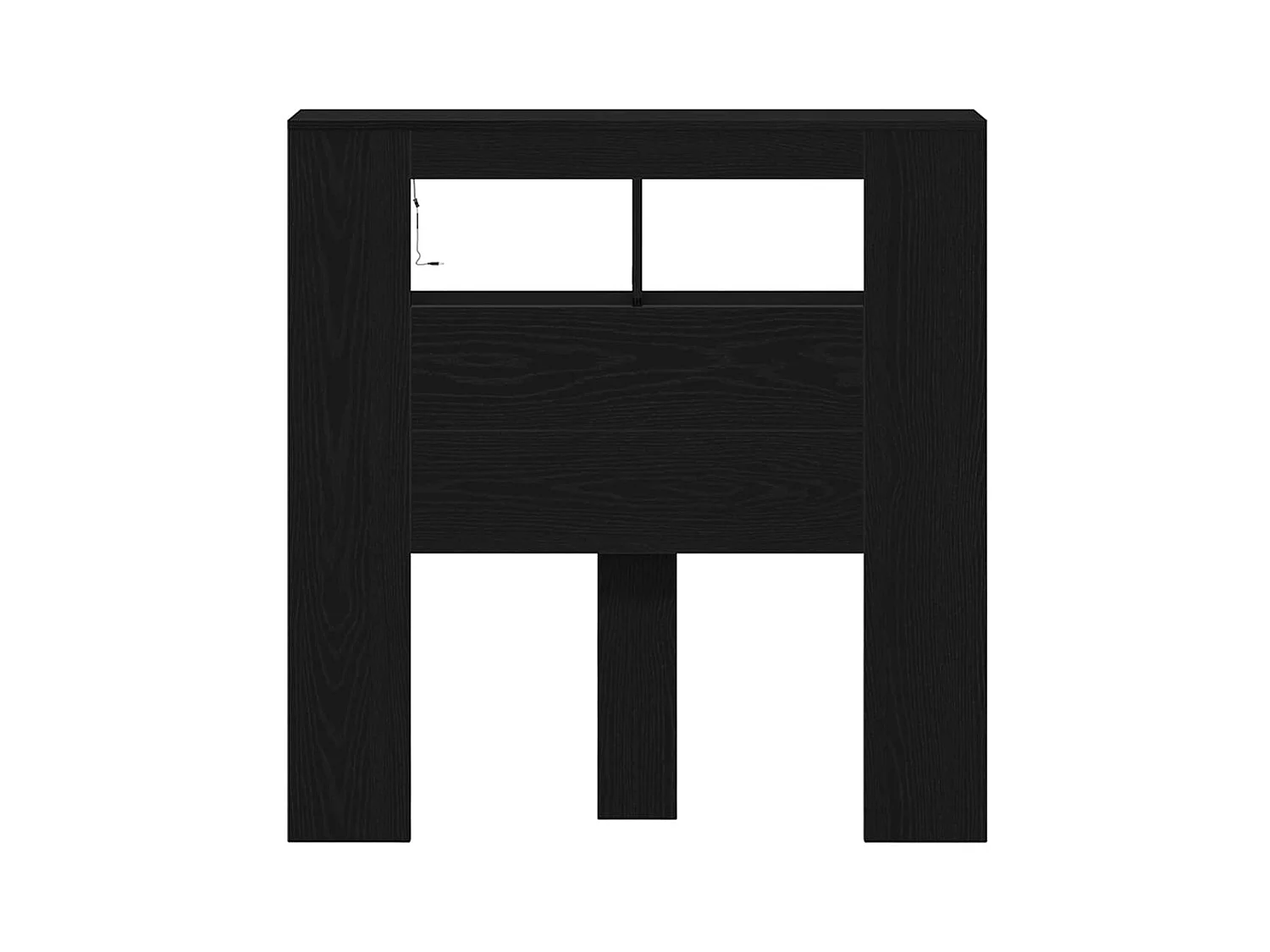 LED hoofdbord met plank Zwarte eik 100 x 18,5 x 103,5 cm