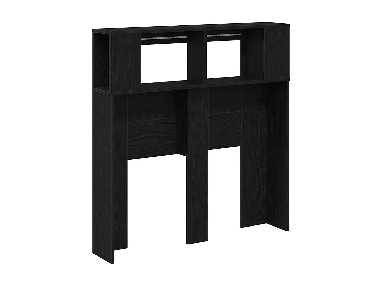 LED hoofdbord met plank Zwarte eik 100 x 18,5 x 103,5 cm