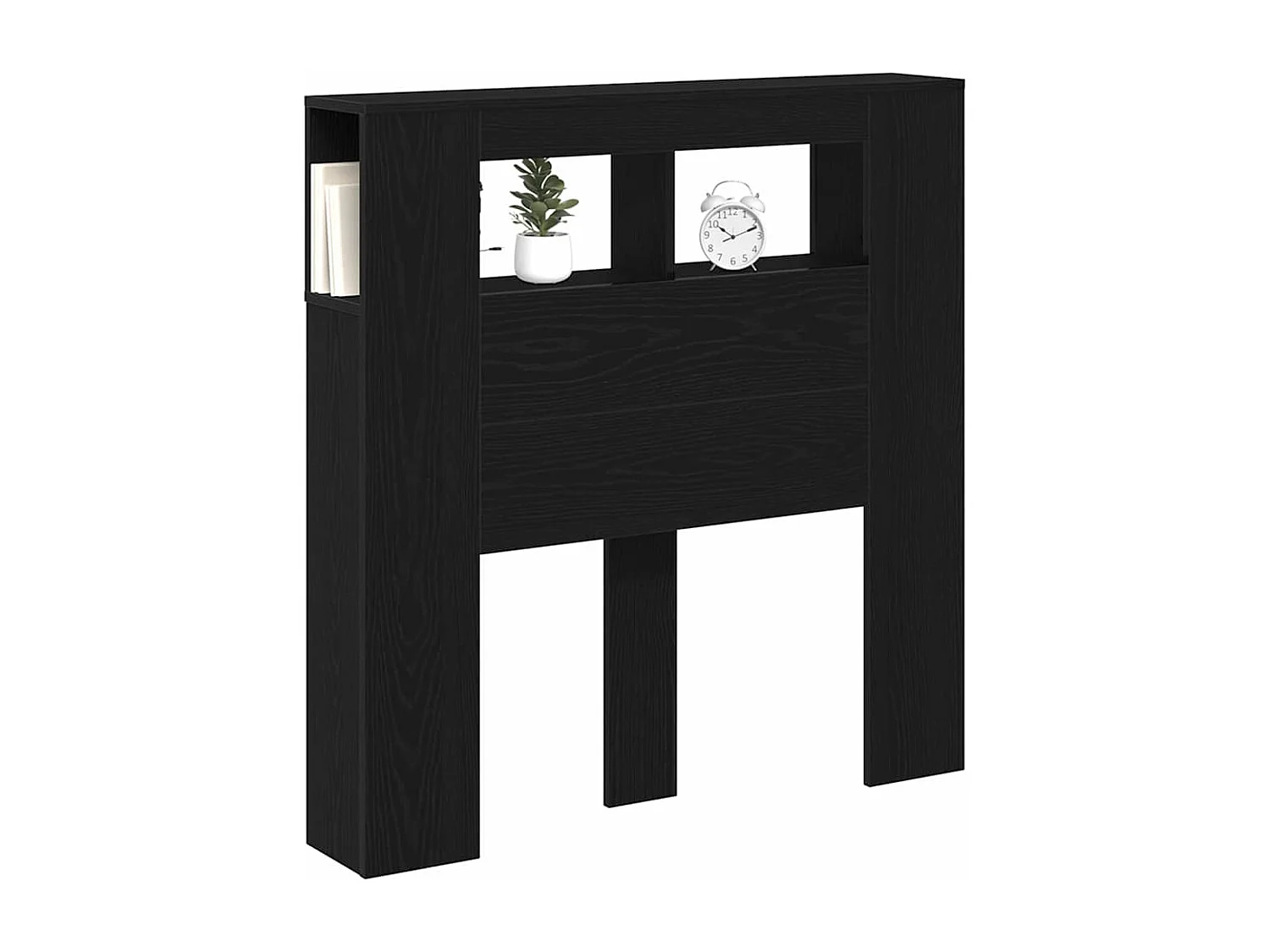 Tête de lit LED avec étagère Chêne noir 100 x 18.5 x 103.5 cm