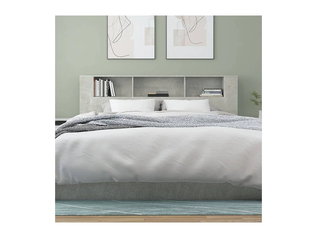 Betongrijs hoofdeindekast 200x18,5x104,5 cm