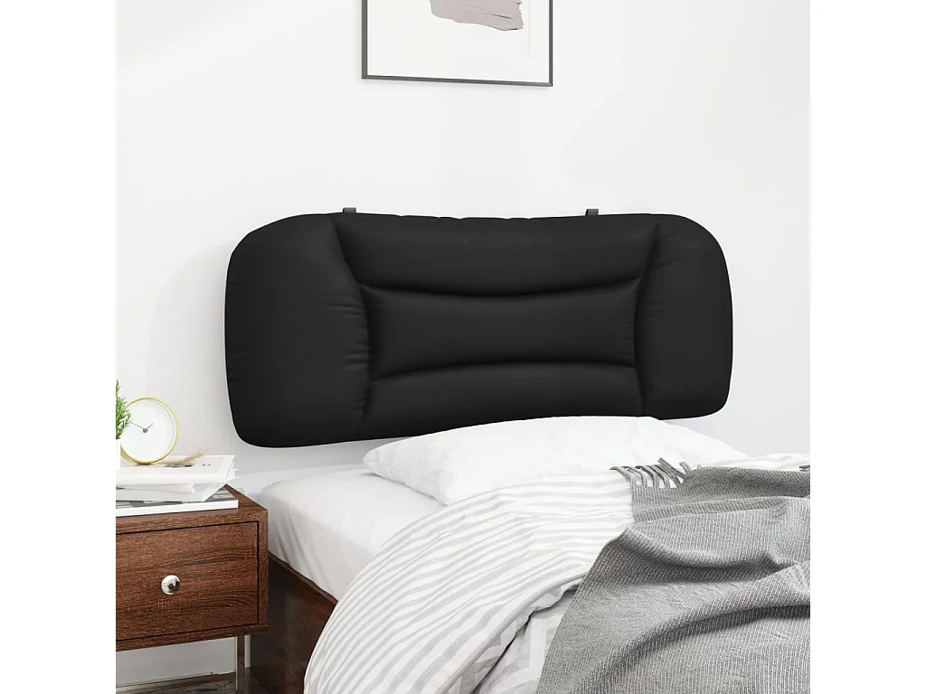 Coussin de tête de lit noir 100 cm similicuir