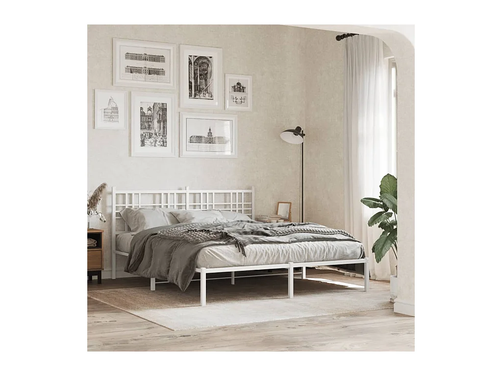 Wit metalen hoofdbord 160 cm