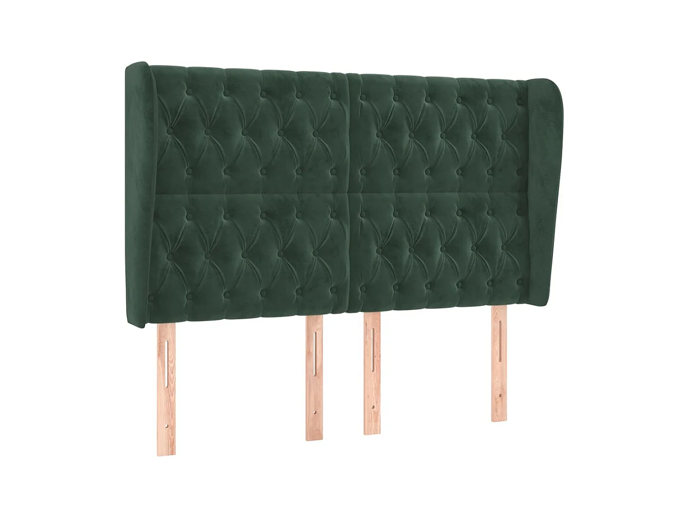 Hoofdbord met vleugels Donkergroen 147x23x118/128 cm Fluweel