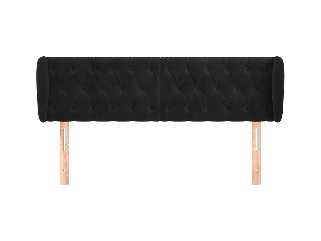 Hoofdbord met vleugels Zwart 163x23x78/88 cm Fluweel