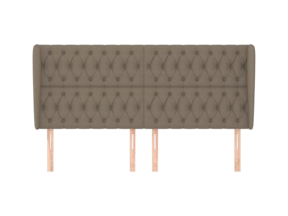 Tête de lit avec oreilles Taupe 203x23x118/128 cm Tissu