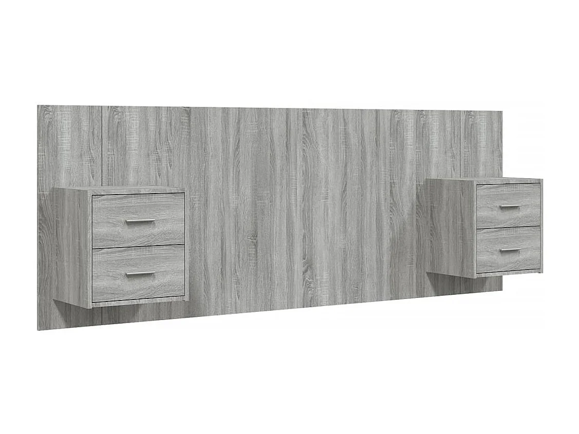 Sonoma Gray Engineered Wood Hoofdbord met Kasten