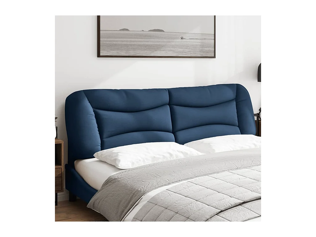 Blauw hoofdbordkussen 180 cm stof
