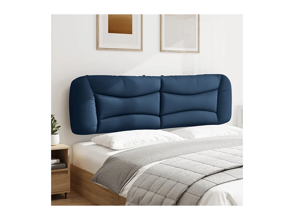 Blauw hoofdbordkussen 180 cm stof