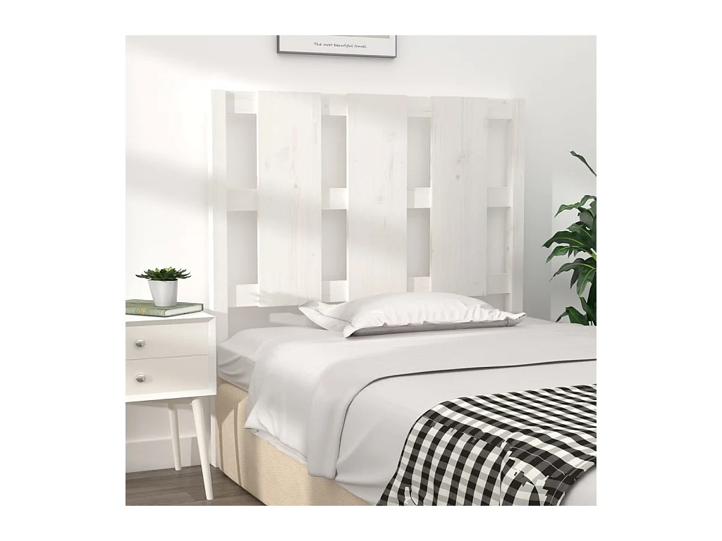 Tête de lit Blanc 95,5x4x100 cm Bois massif de pin