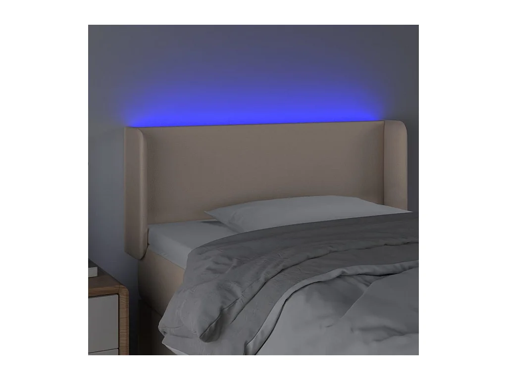 LED hoofdbord Cappuccino 93x16x78/88 cm Kunstleer