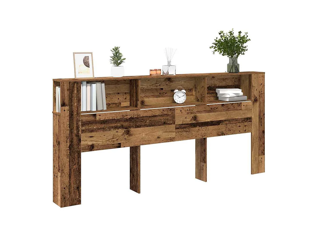 Hoofdbordkast 220 x 18,5 x 104,5 cm bewerkt hout