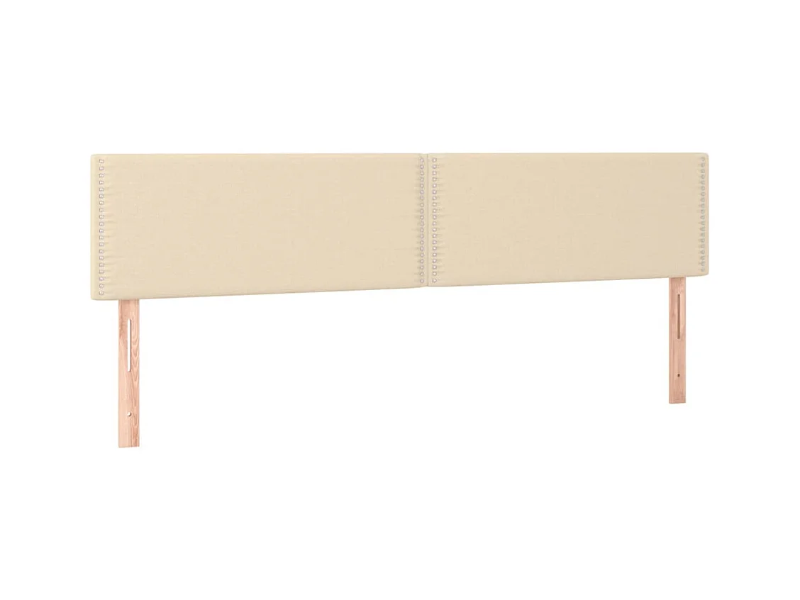 LED Hoofdbord Crème 200x5x78/88 cm Stof