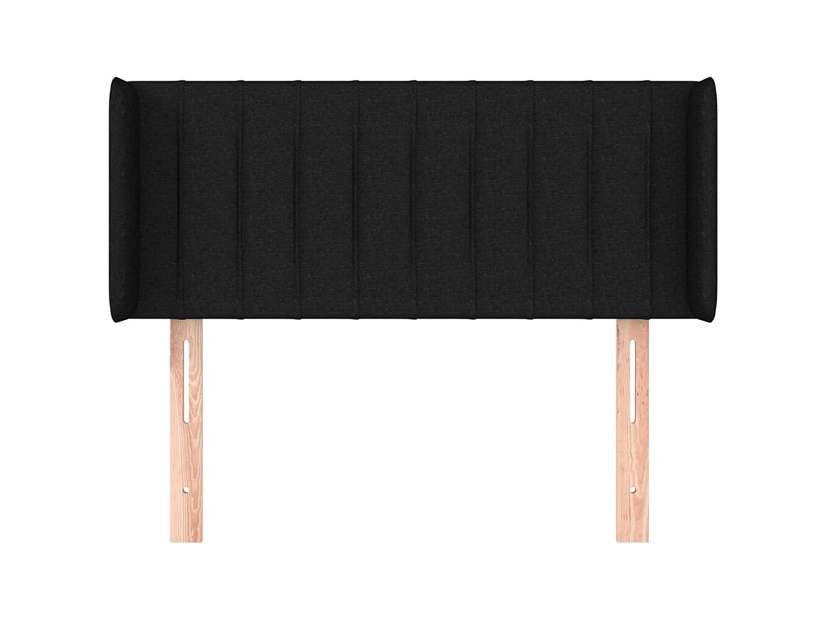 Hoofdbord met vleugels Zwart 93x16x78/88 cm Stof