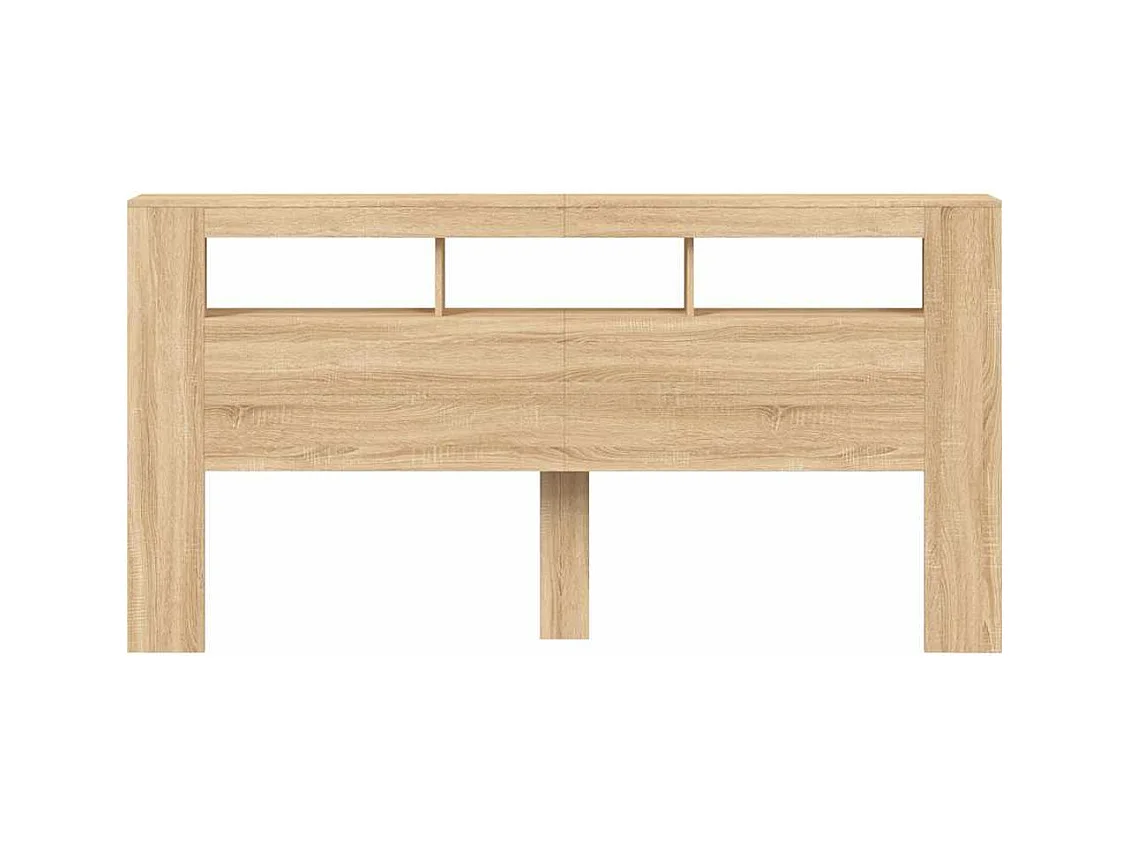 Sonoma eiken LED hoofdbord 200x18,5x103,5cm bewerkt hout