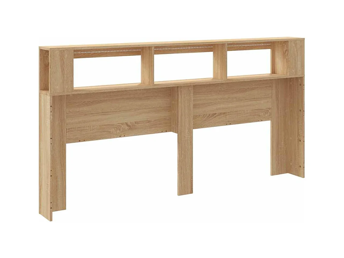 Sonoma eiken LED hoofdbord 200x18,5x103,5cm bewerkt hout