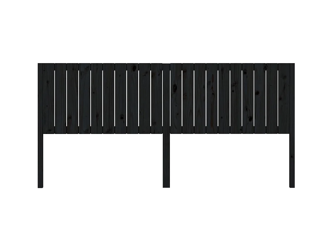 Zwart hoofdbord 205,5x4x100 cm Massief grenenhout