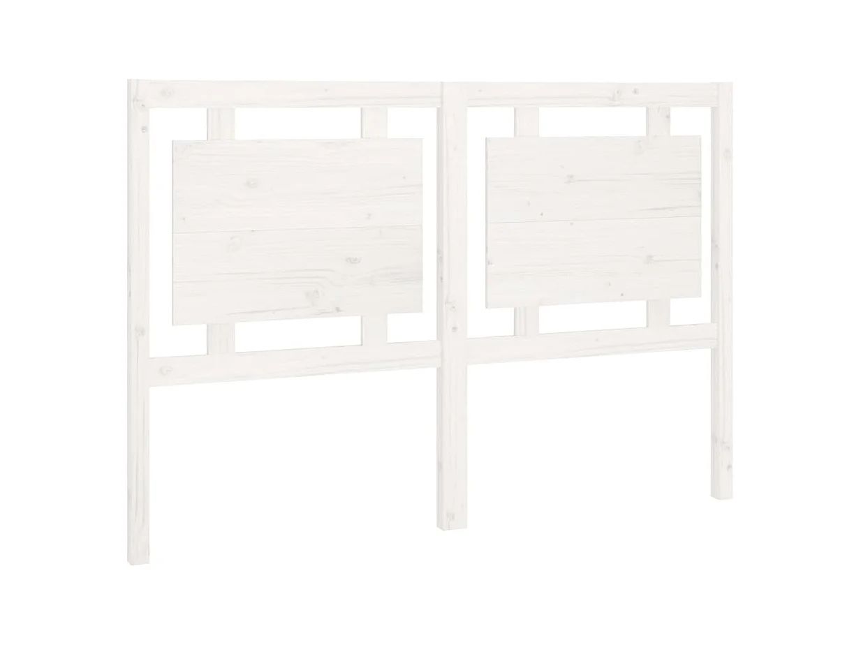 Wit hoofdeinde 145,5x4x100 cm Massief grenenhout