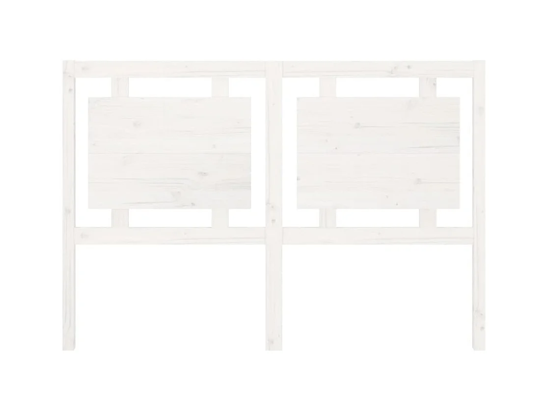 Wit hoofdeinde 145,5x4x100 cm Massief grenenhout