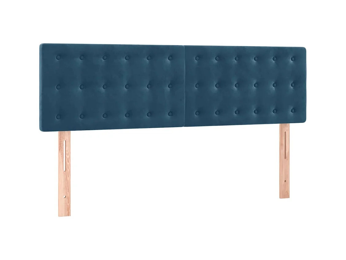 Hoofdborden 2 stuks Donkerblauw 72x5x78/88 cm Fluweel