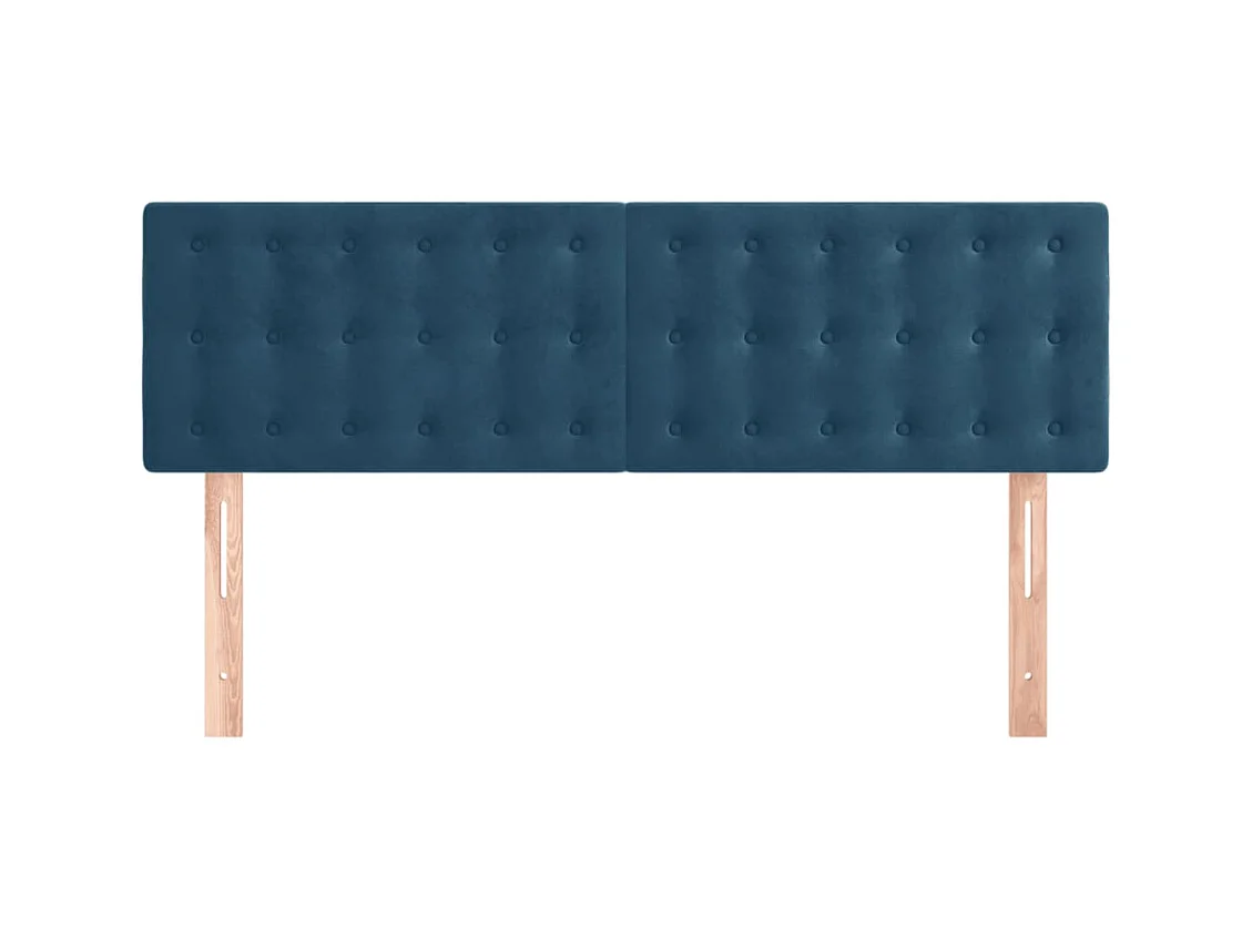 Hoofdborden 2 stuks Donkerblauw 72x5x78/88 cm Fluweel