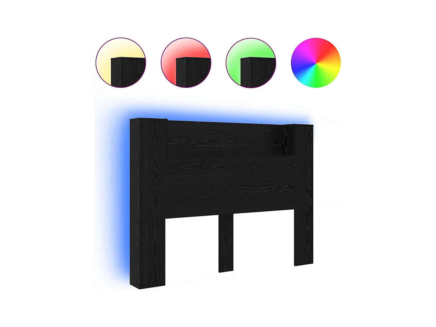 Cabinet de Tête de Lit Chêne noir Bois d'ingénierie