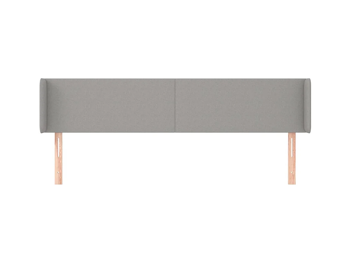 Hoofdbord met vleugels Lichtgrijs 163x16x78/88 cm Stof