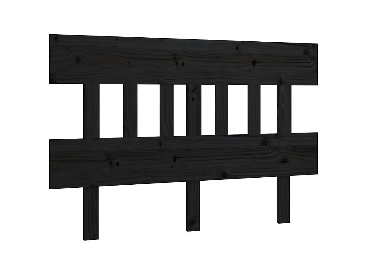Tête de lit Noir 143,5x3x81 cm Bois massif de pin