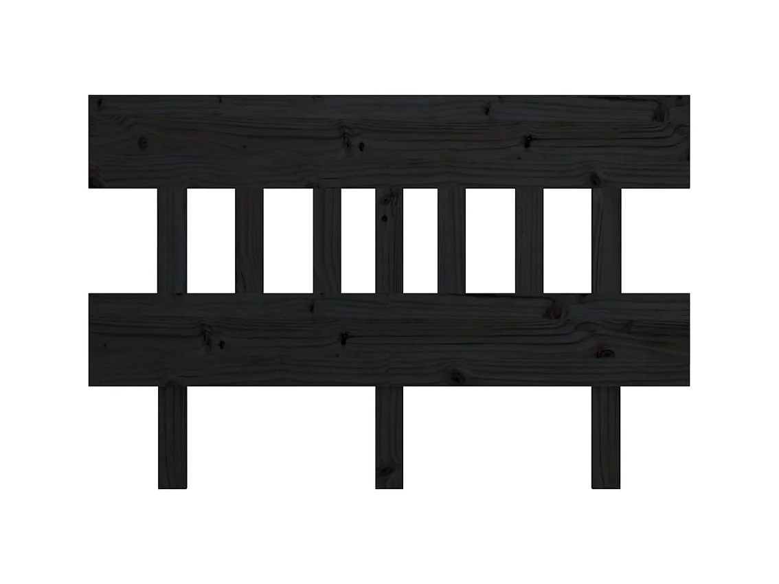 Tête de lit Noir 143,5x3x81 cm Bois massif de pin