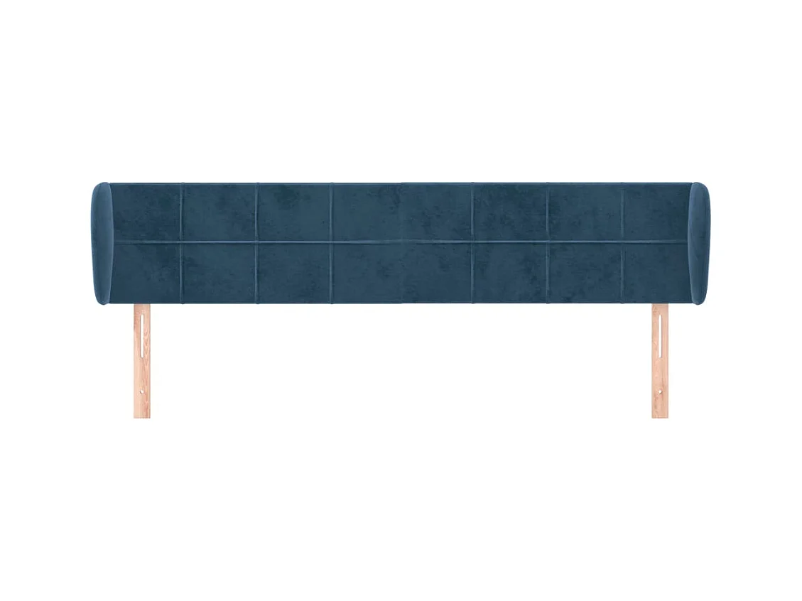 Hoofdbord met vleugels Donkerblauw 183x23x78/88 cm Fluweel
