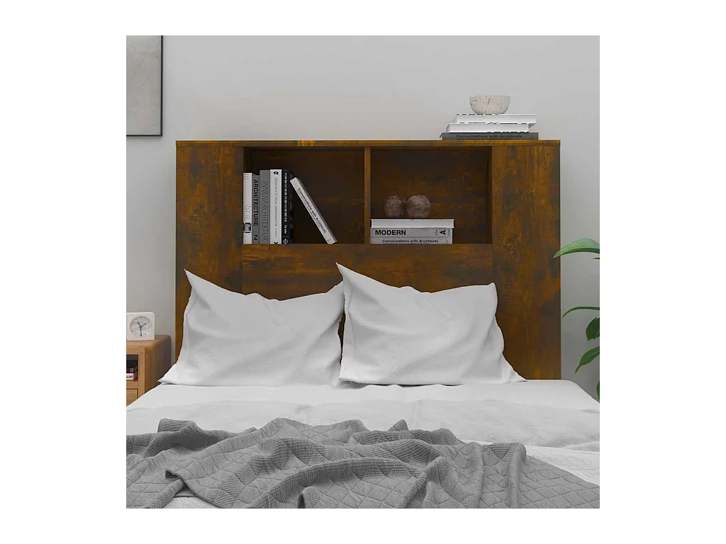 Gerookt eiken hoofdeinde kast 100x18,5x102,5 cm