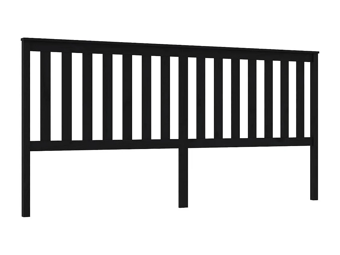 Schwarzes Kopfteil 206x6x101 cm Massivholz Kiefer
